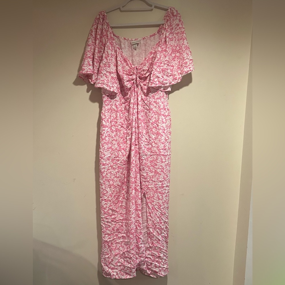 Ava & Viv Pink and White Floral Maxi Dress Sz 1X